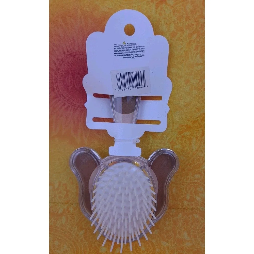 Glitter Dog Shaped Hair Brush Brown Dog With Purple Glitter Massage Scalp